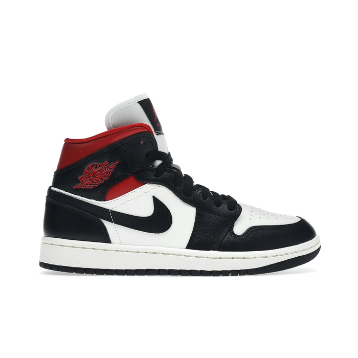 Nike Air Jordan 1 Mid Black Sail Gym Red (W)